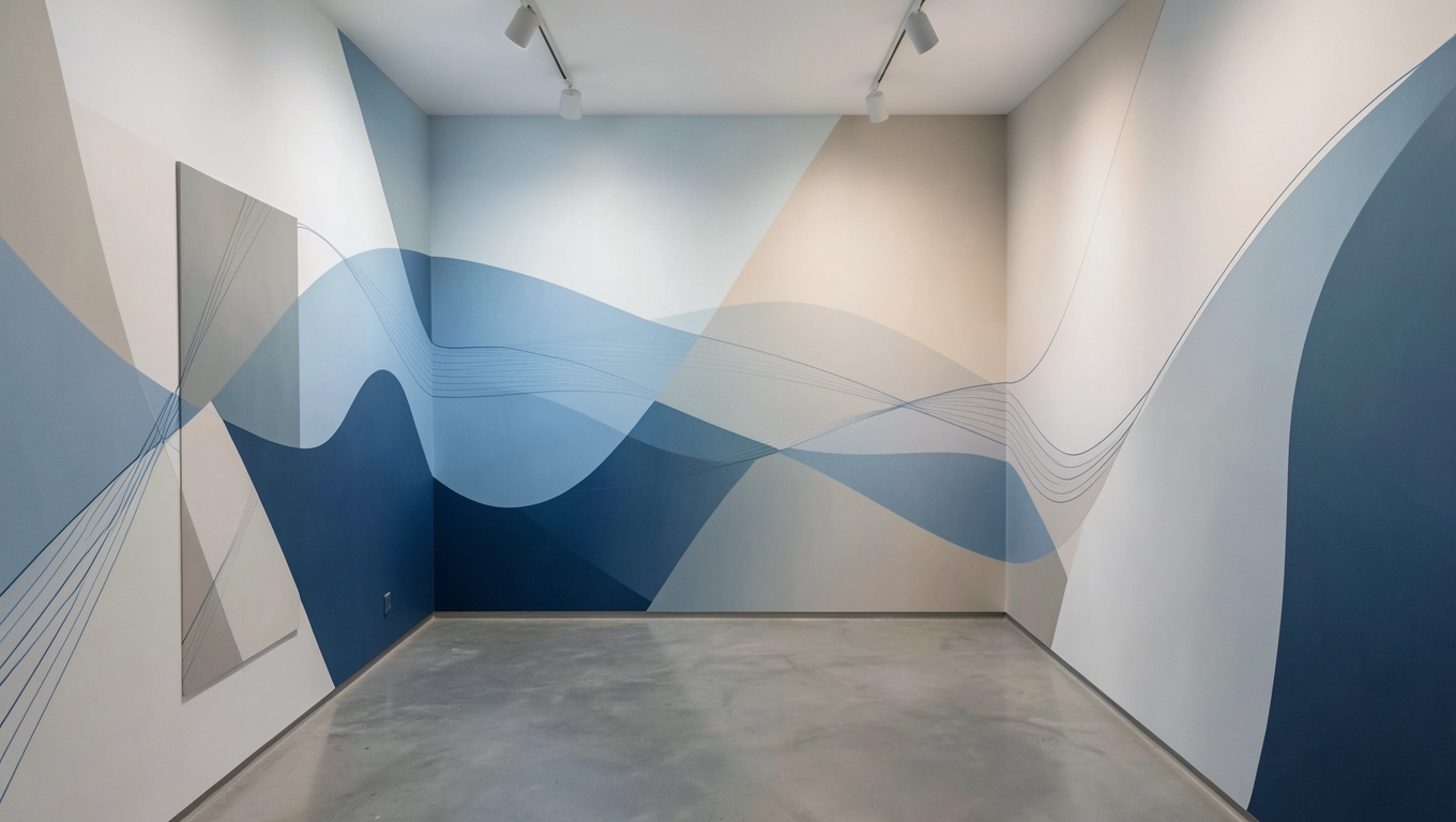 Abstrakcyjne fototapety na wąskie ściany: galeria zamiast korytarza