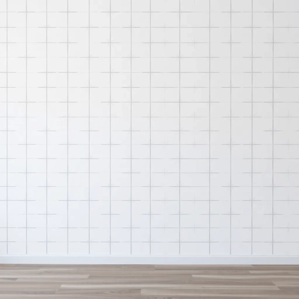 Biała tapeta w geometryczne wzory