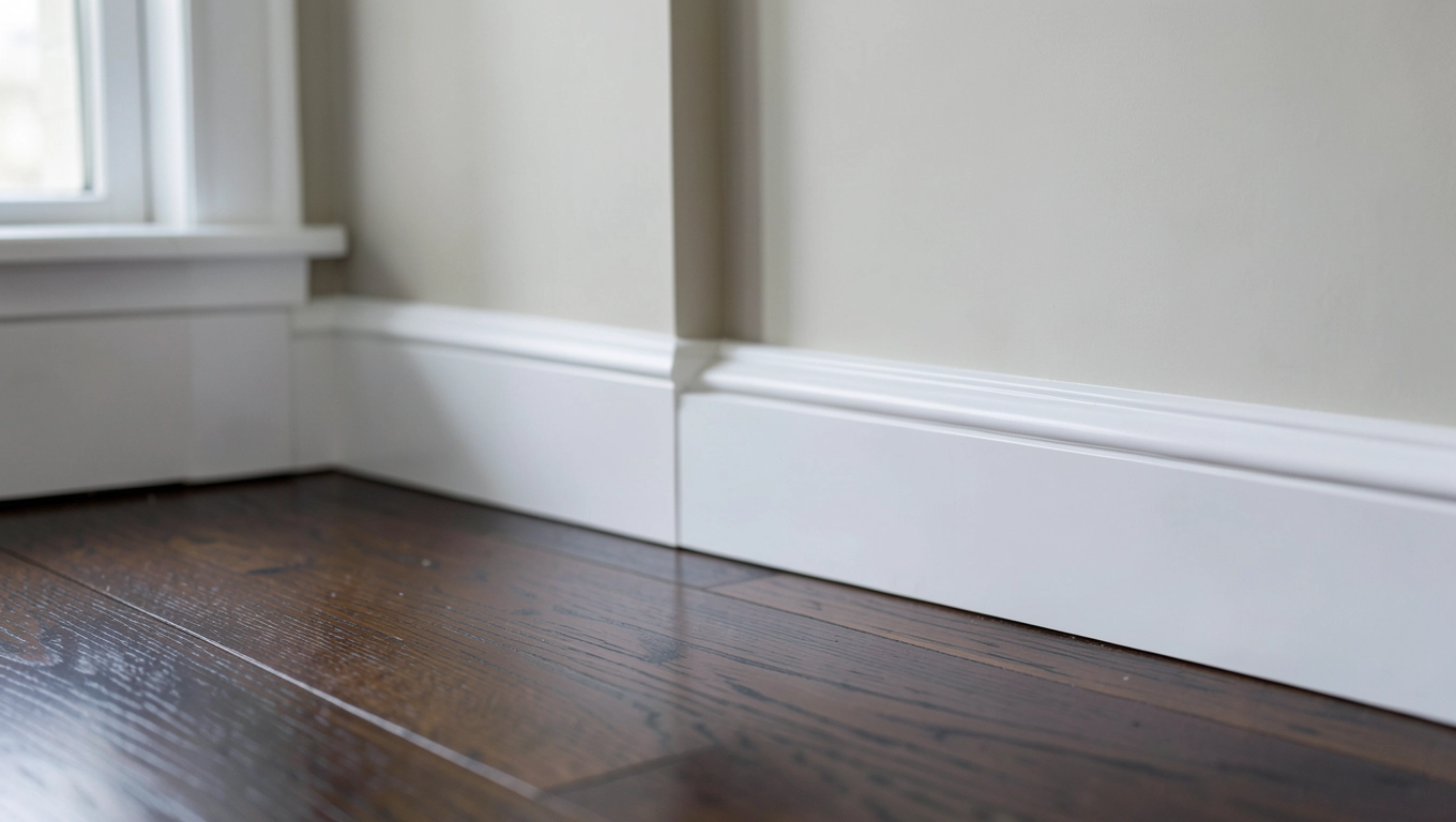 Białe listwy przy ciemnej podłodze - ponadczasowy klasyk