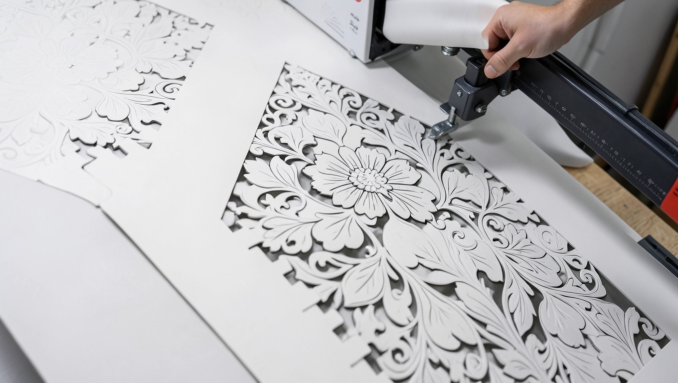 Cięcie fototapety na miarę skosu