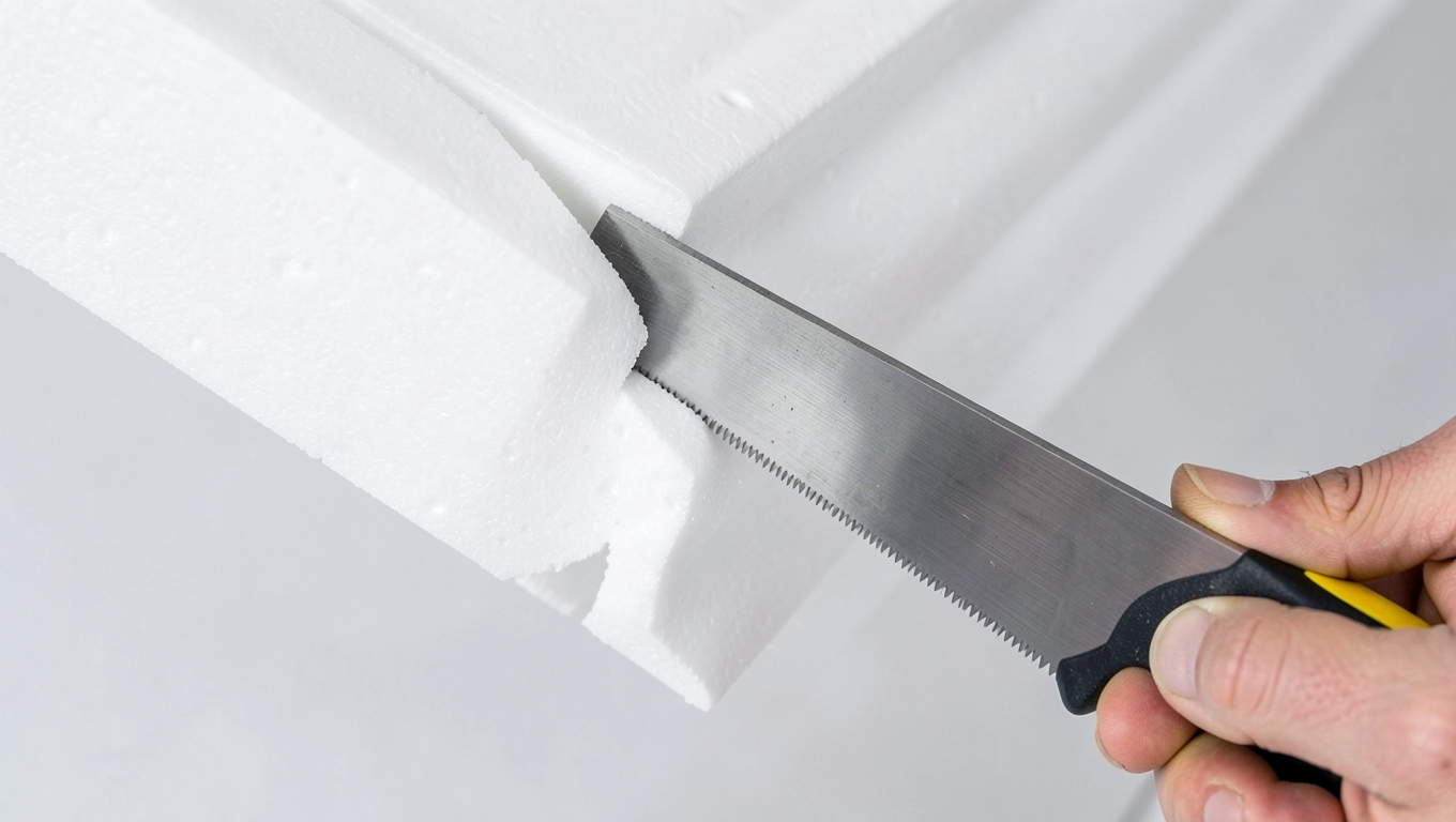 Cięcie listew styropianowych pod kątem 45 stopni
