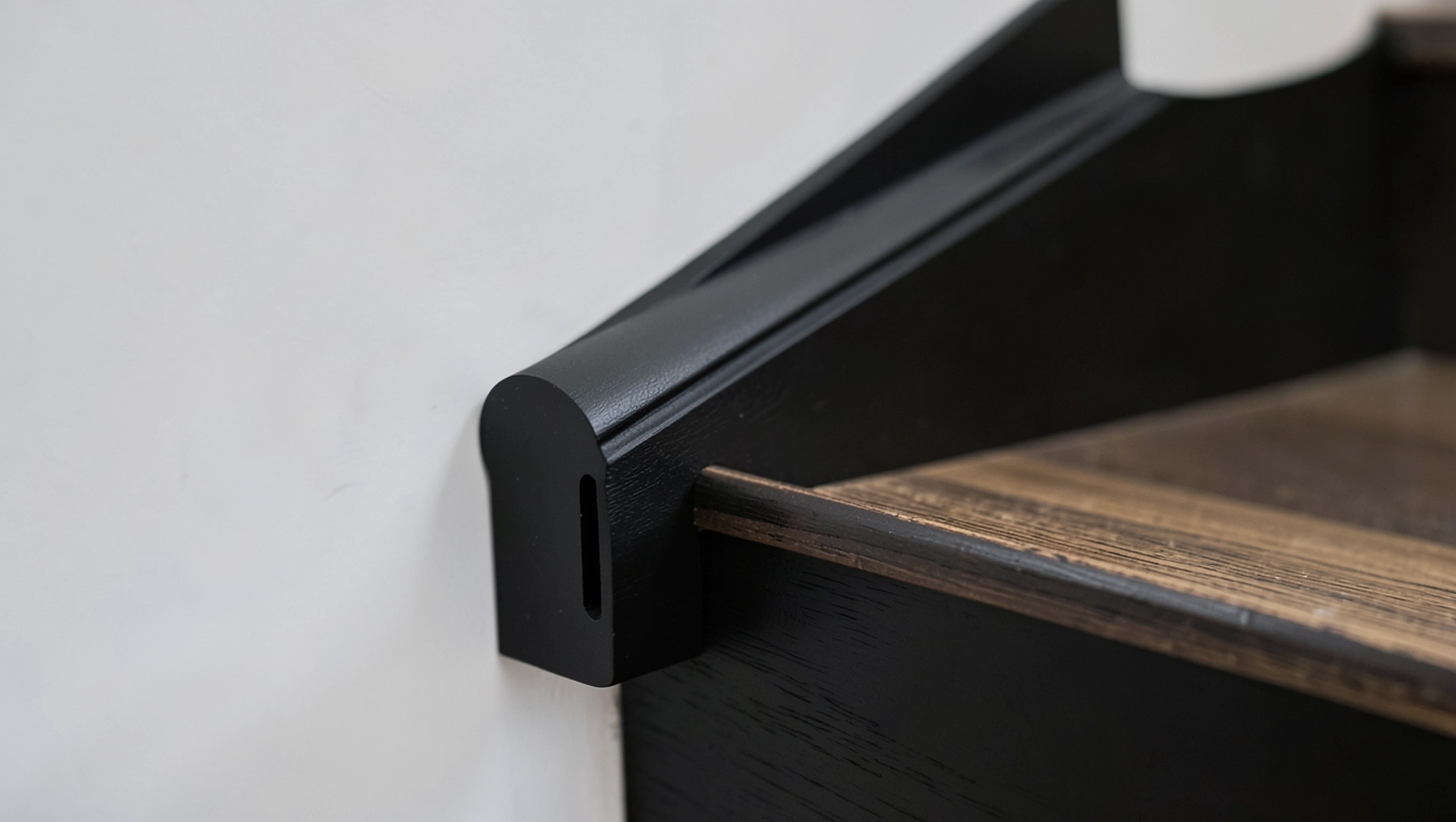 Czarne listwy LIZA GALA SOFI do krawędzi schodów