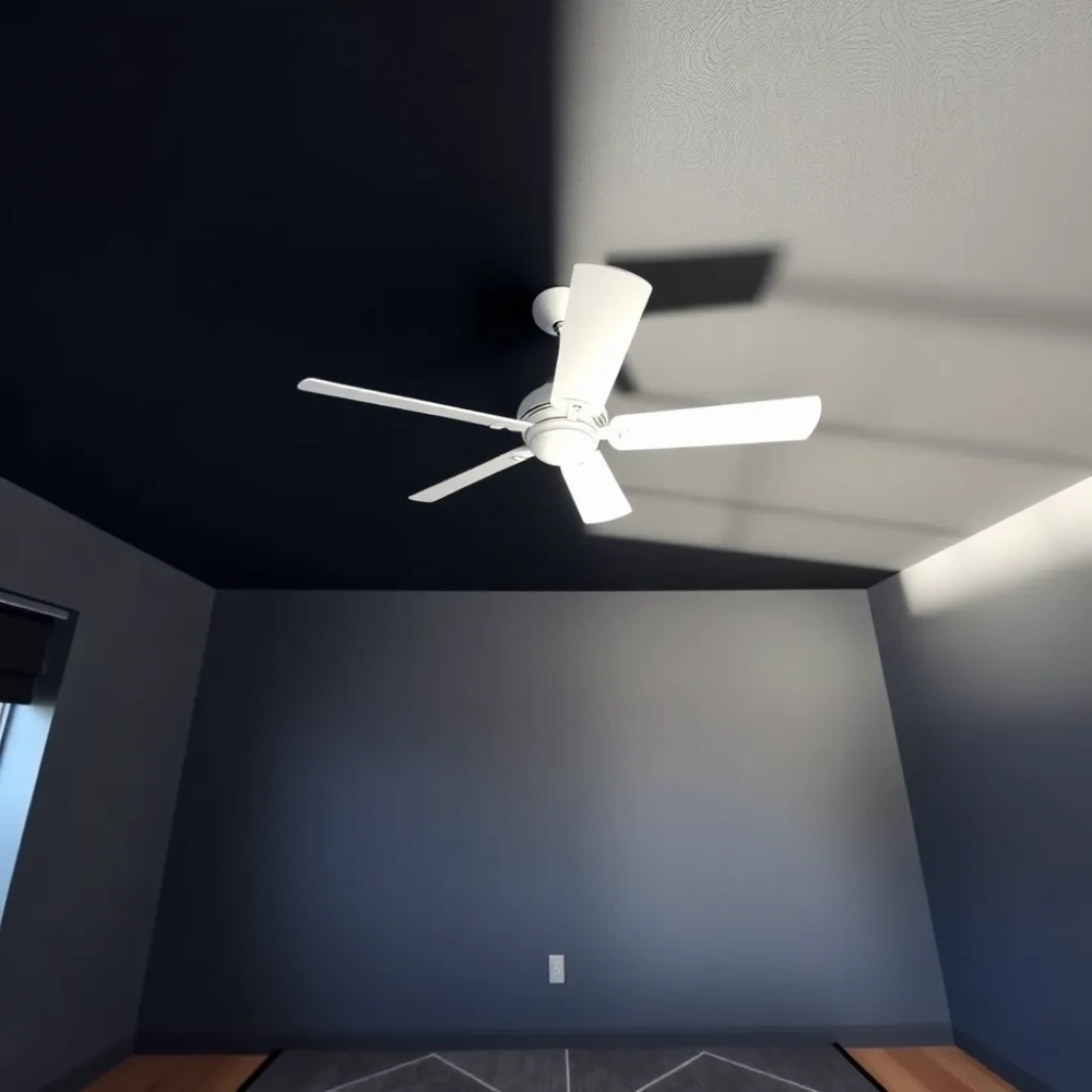 Czarny sufit w pokoju młodzieżowym