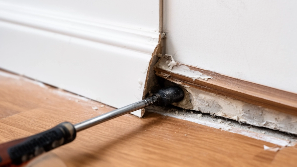 Demontaż listwy przypodłogowej PCV