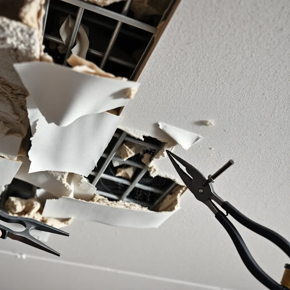 Demontaż sufitu podwieszanego cena