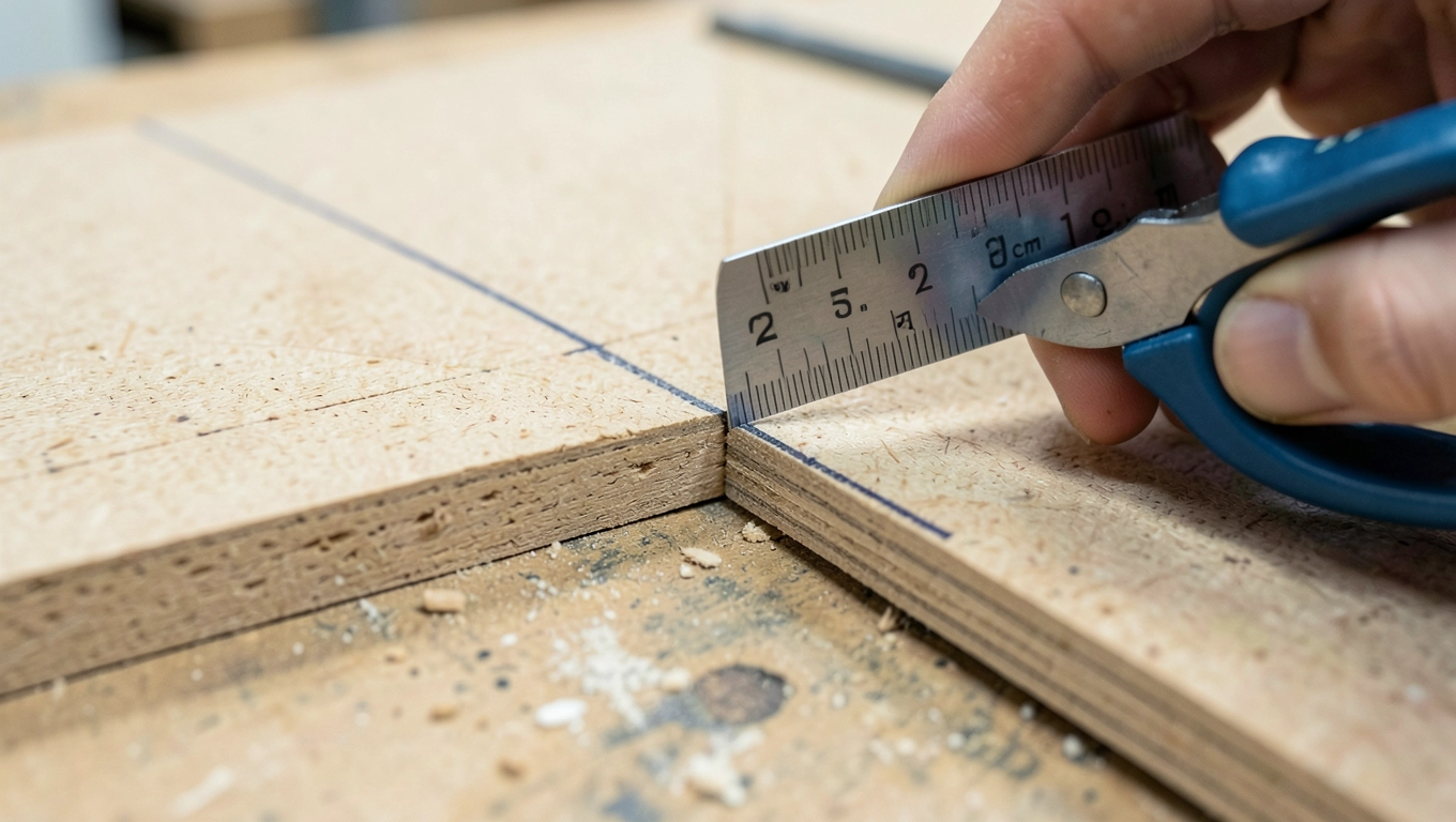 Docinanie okleiny do płyty MDF