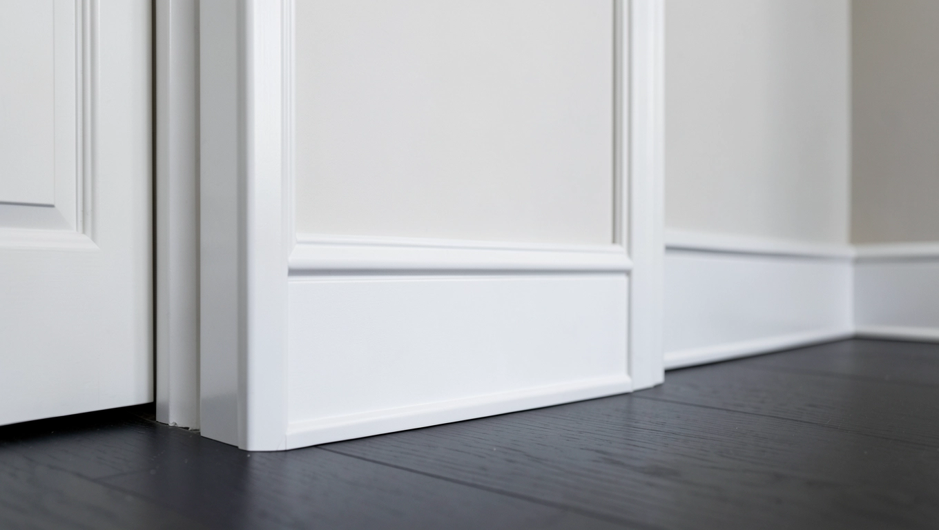 Dopasuj białe listwy do drzwi i ścian