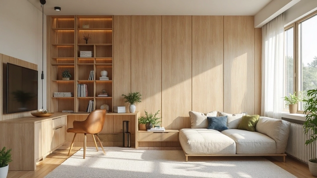 Drewniana ścianka działowa