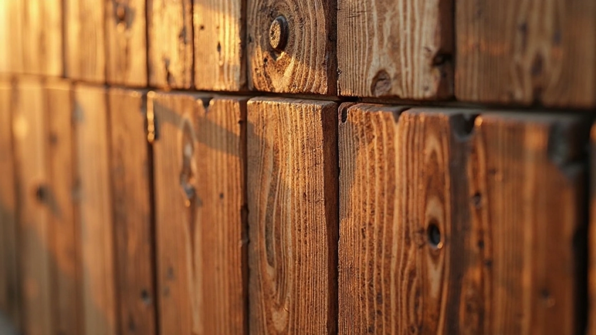 Drewniana ścianka ozdobna