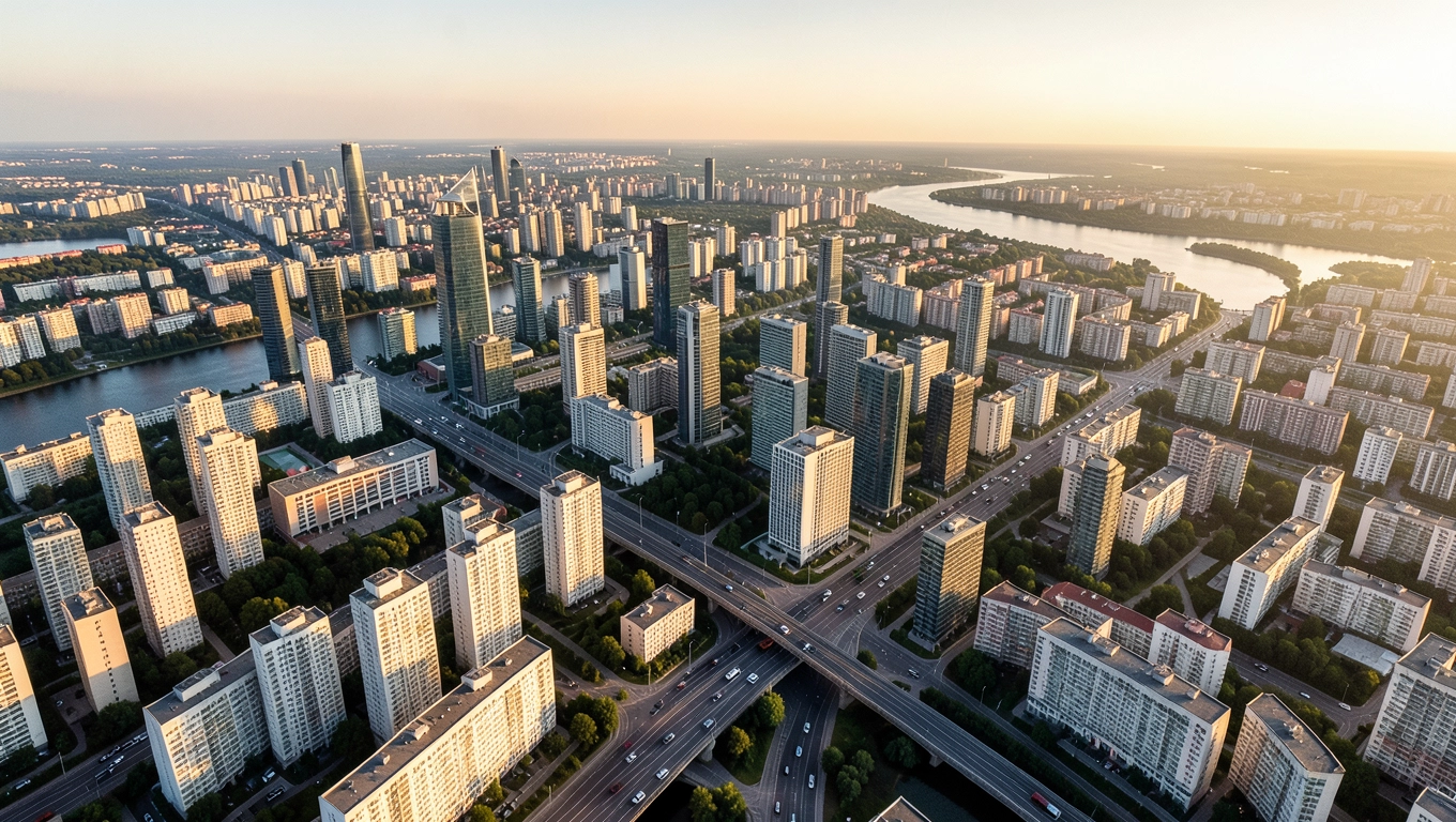 Fototapeta na podłogę z lotu ptaka miast