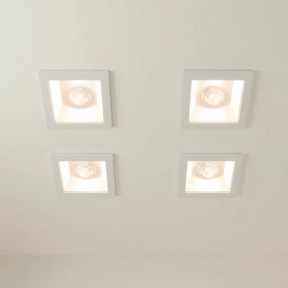 Halogeny sufitowe do łazienki kwadratowe