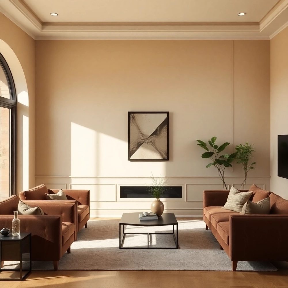 Jaki kolor ścian do brązowych mebli w salonie