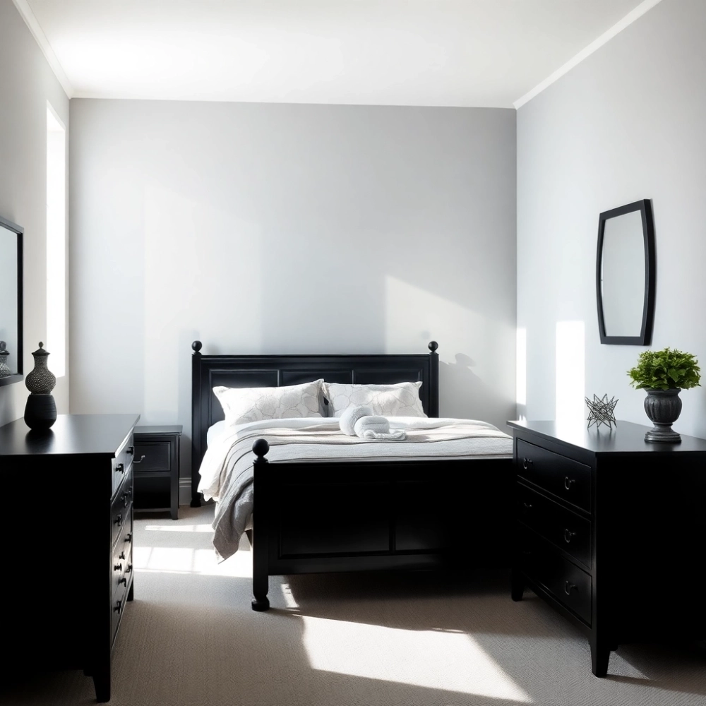 Jaki kolor ścian do czarnych mebli w sypialni