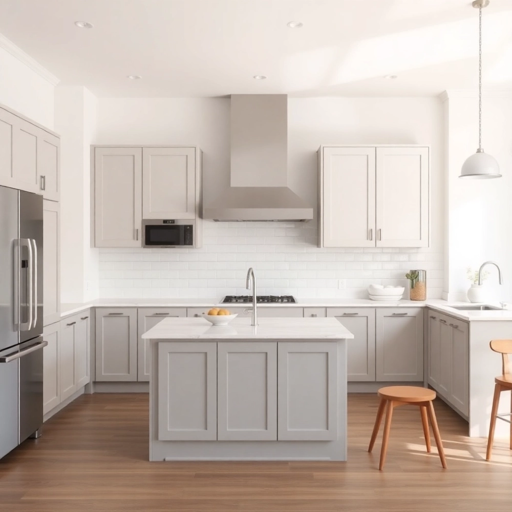 Jaki kolor ścian do jasno szarych mebli kuchennych