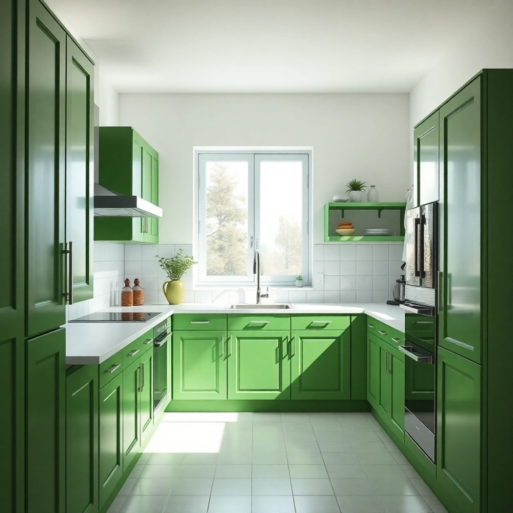 Jaki kolor ścian do zielonych mebli w kuchni