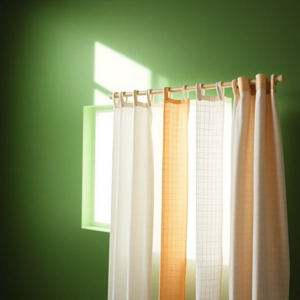 Jakie zasłony do zielonych ścian