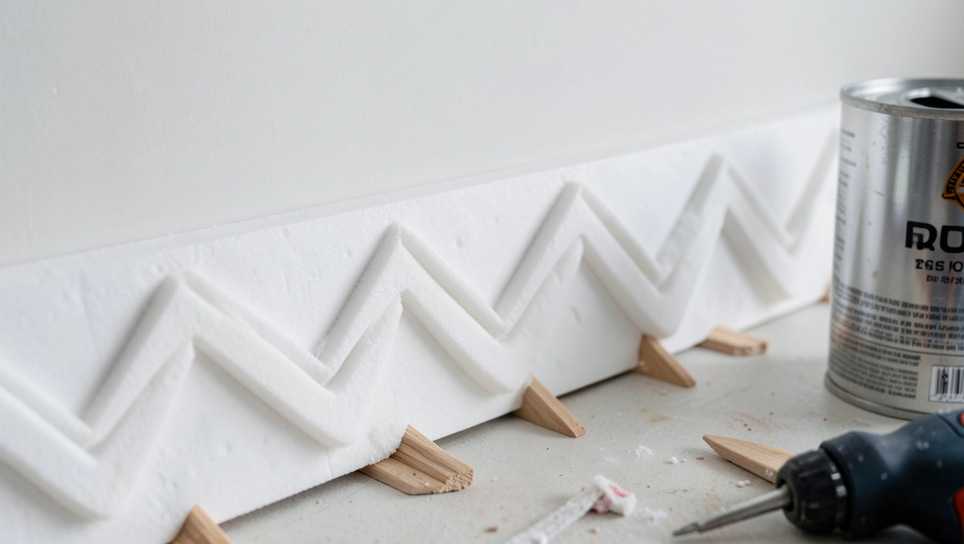 Klejenie listwy pianką bez siatki