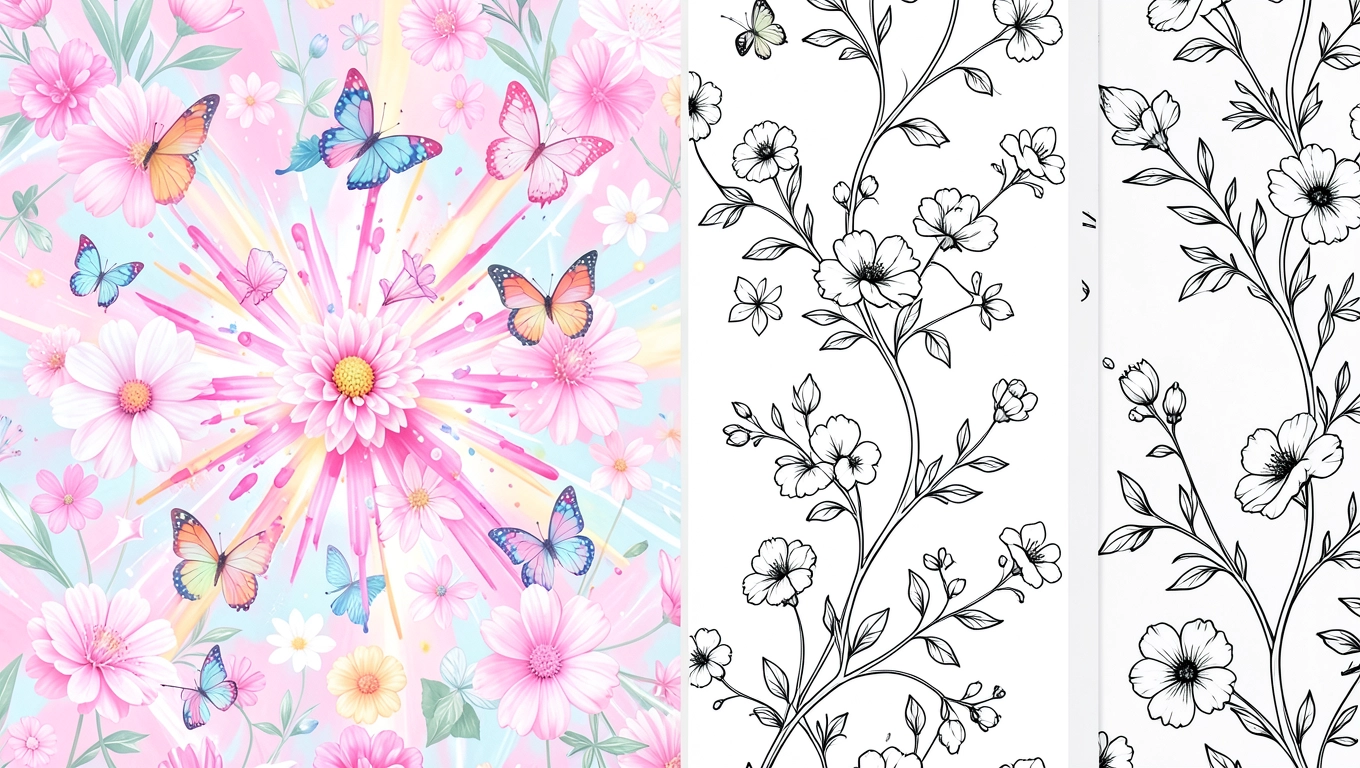 Kolorowe i monochromatyczne fototapety dla dziewcząt