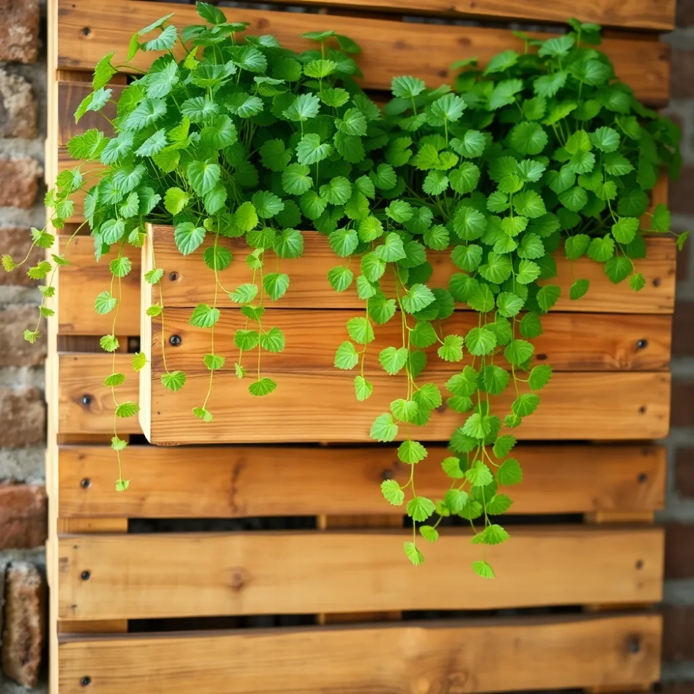 Kwietnik z palet na ścianę