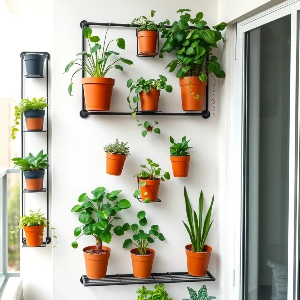 Kwietniki metalowe nowoczesne na ścianę