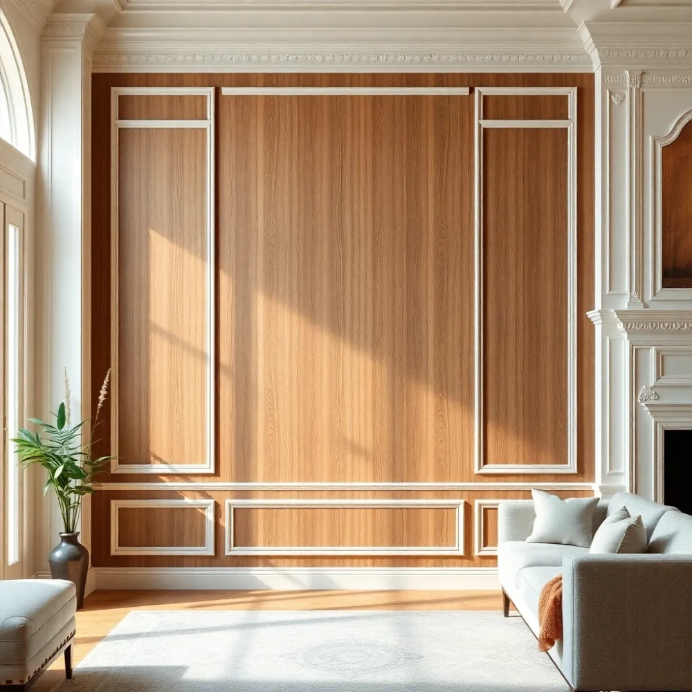 Lamele i sztukateria w salonie