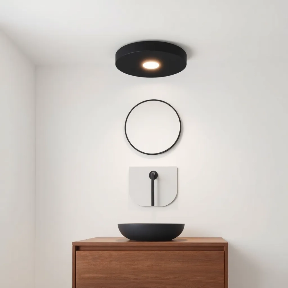 Lampa sufitowa do łazienki czarna