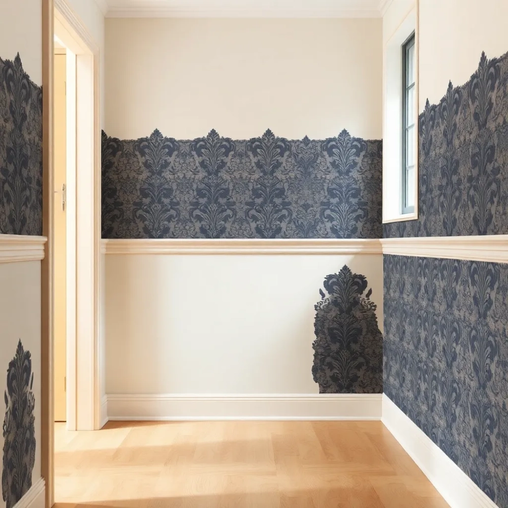 Lamperia z tapety w przedpokoju