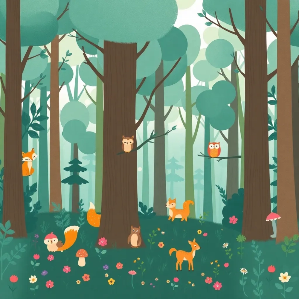Leśna Tapeta dla dzieci