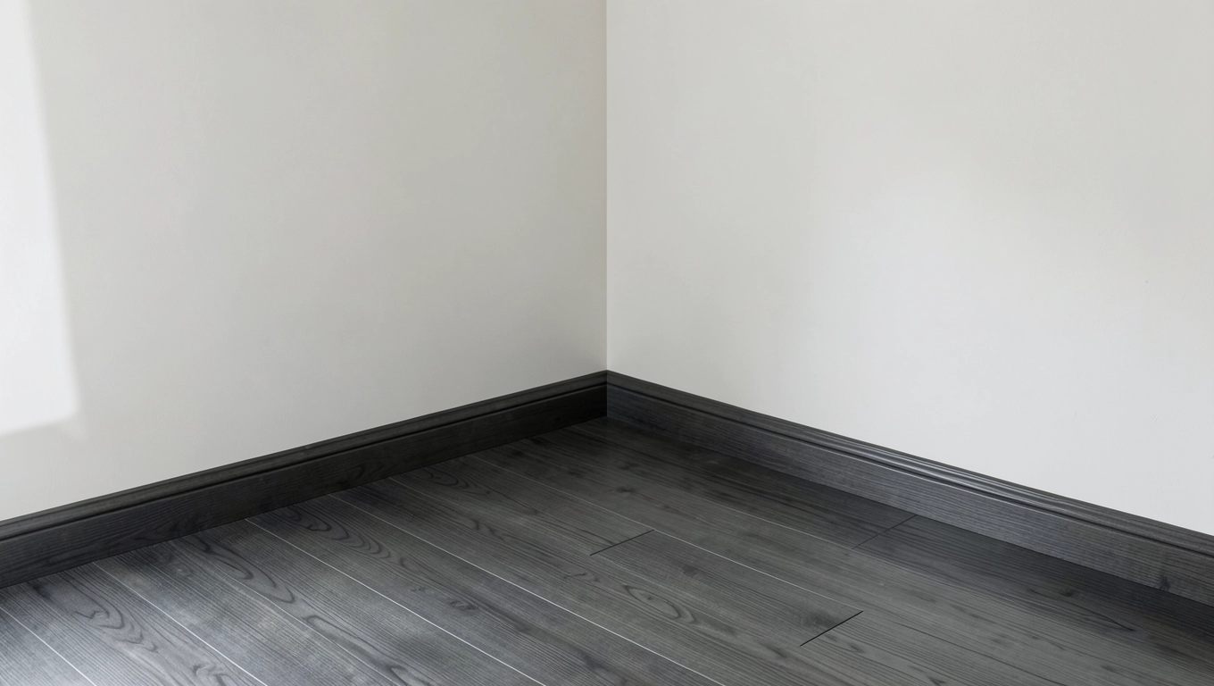 Listwy w kolorze ciemnej podłogi - optyczne powiększenie
