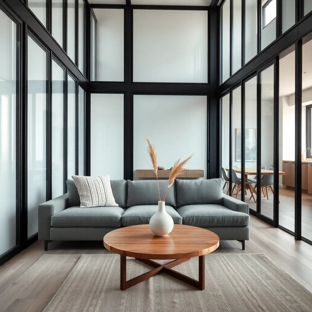 Loftową ściana w salonie