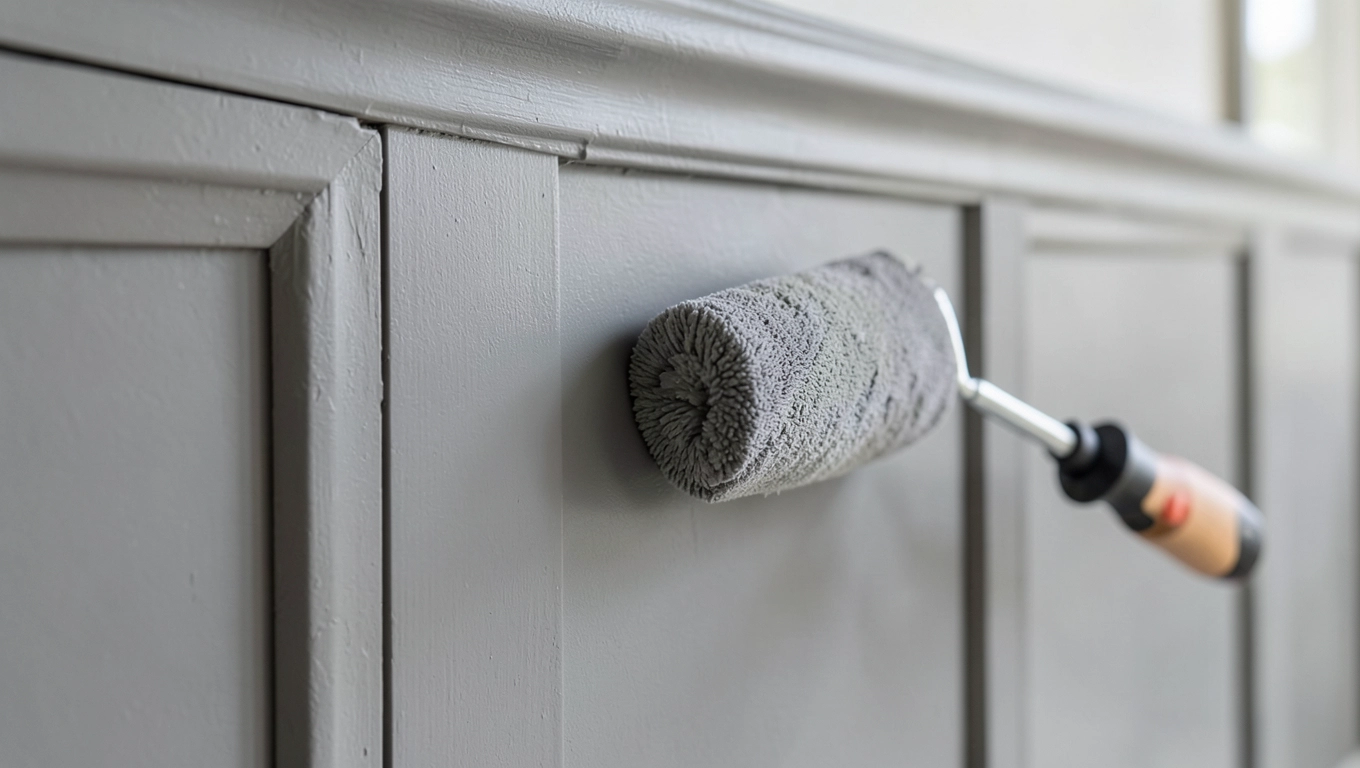 Malowanie boazerii farbą kredową - pierwsza warstwa