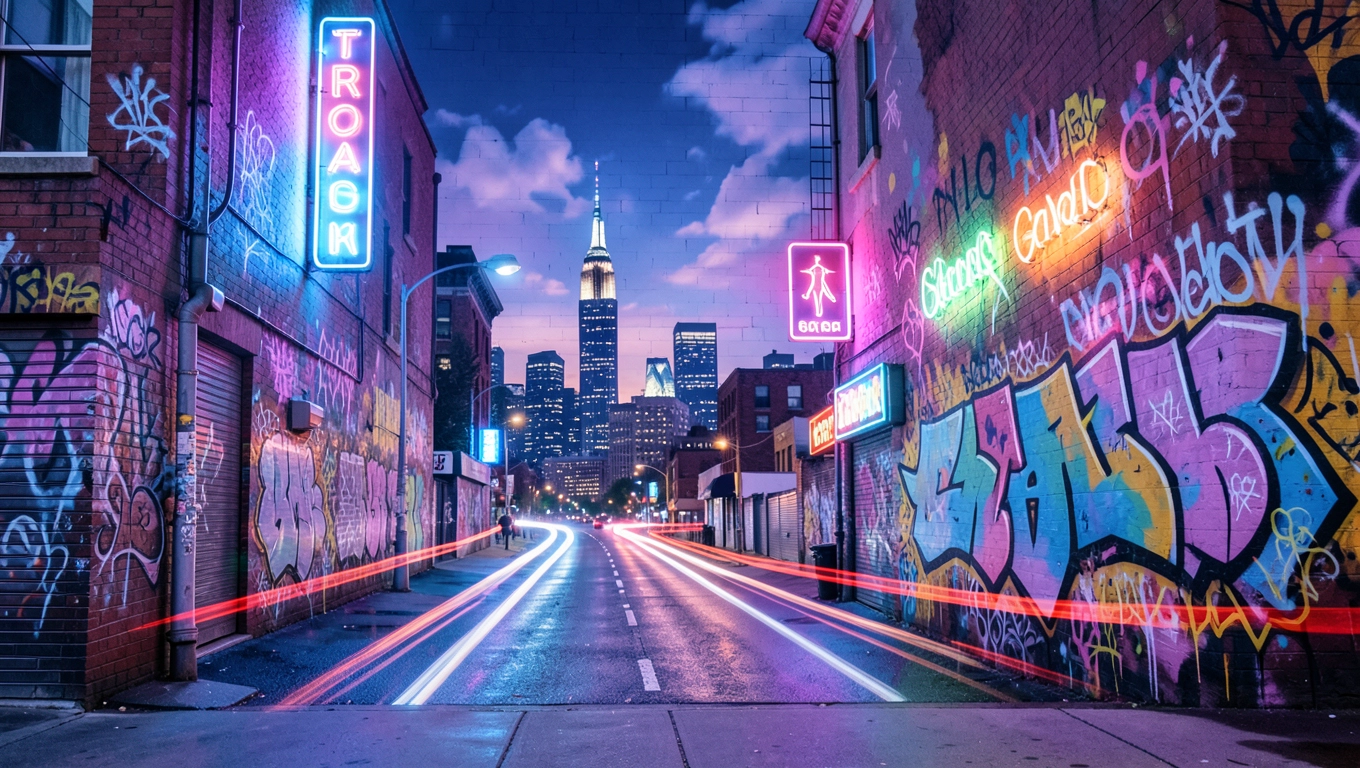 Miejskie motywy na fototapetach nastolatek