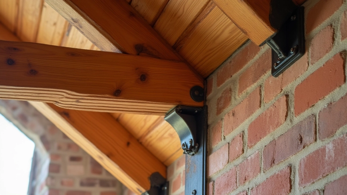 mocowanie belek drewnianych do ściany