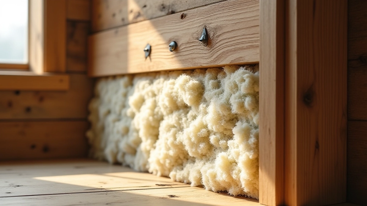 Mocowanie wełny mineralnej do ściany drewnianej