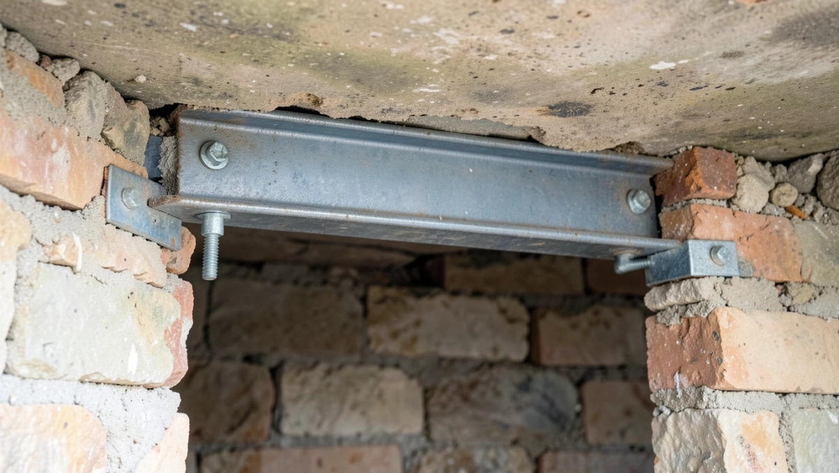 montaż dwuteownika w ścianie