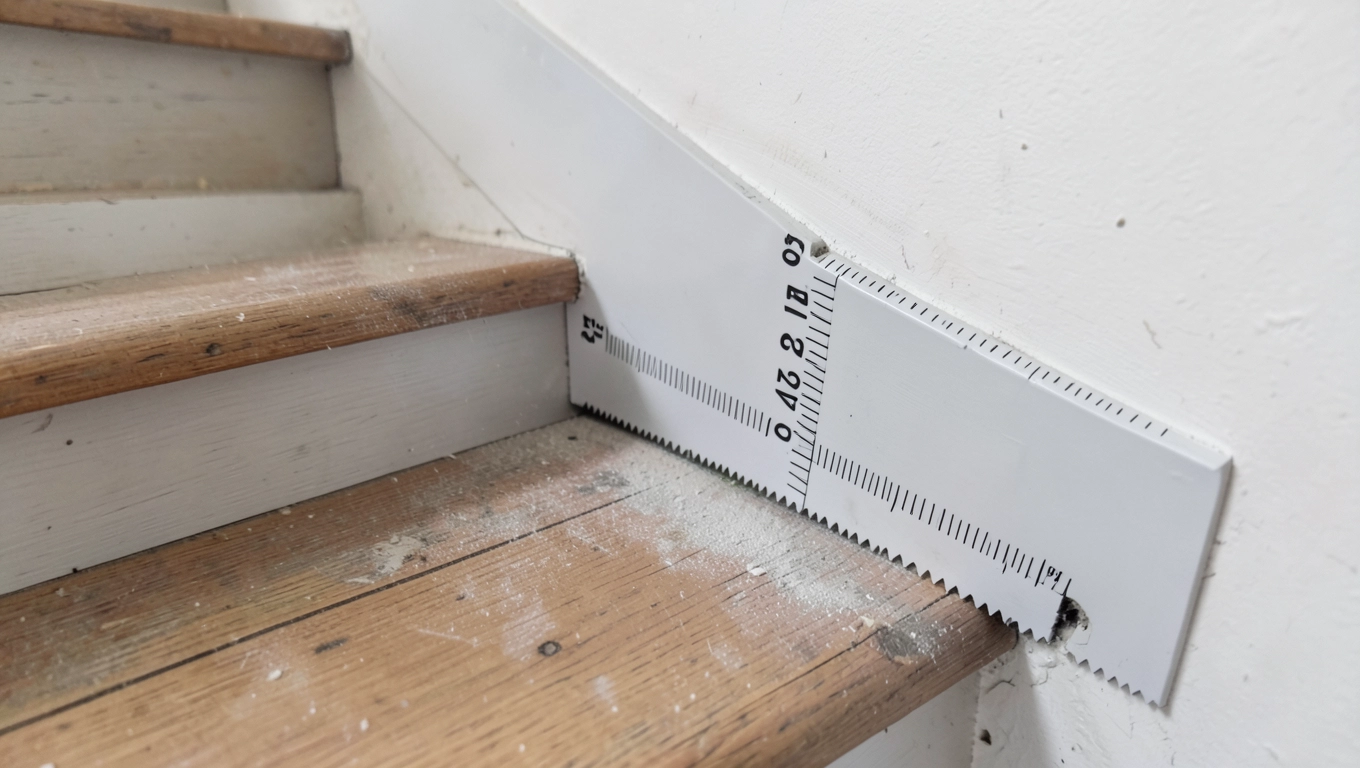 Montaż listwy wzdłuż schodów GK