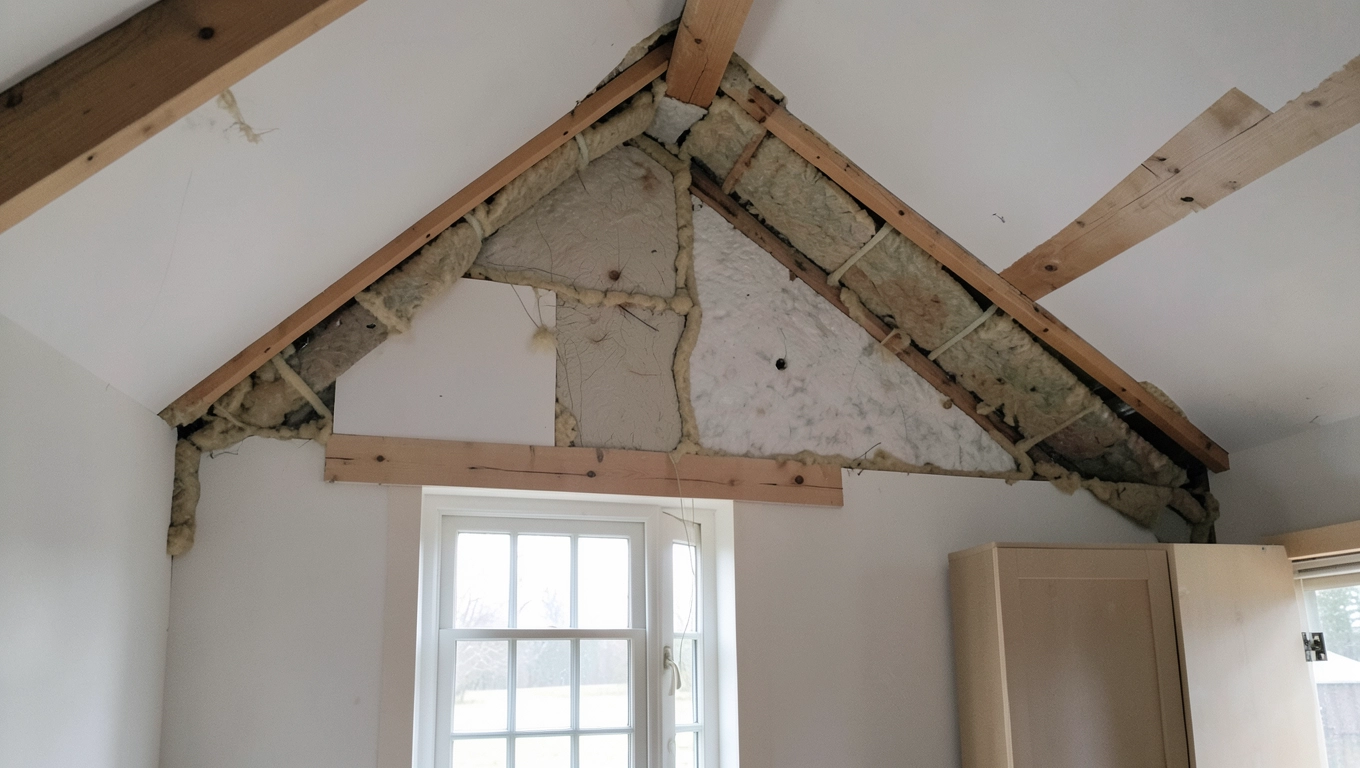 Mostki termiczne w ścianie szczytowej od wewnątrz