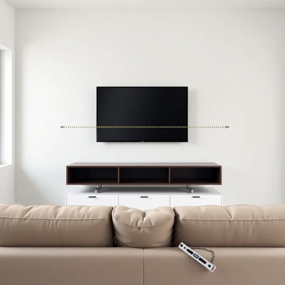 Na jakiej wysokości telewizor na ścianie