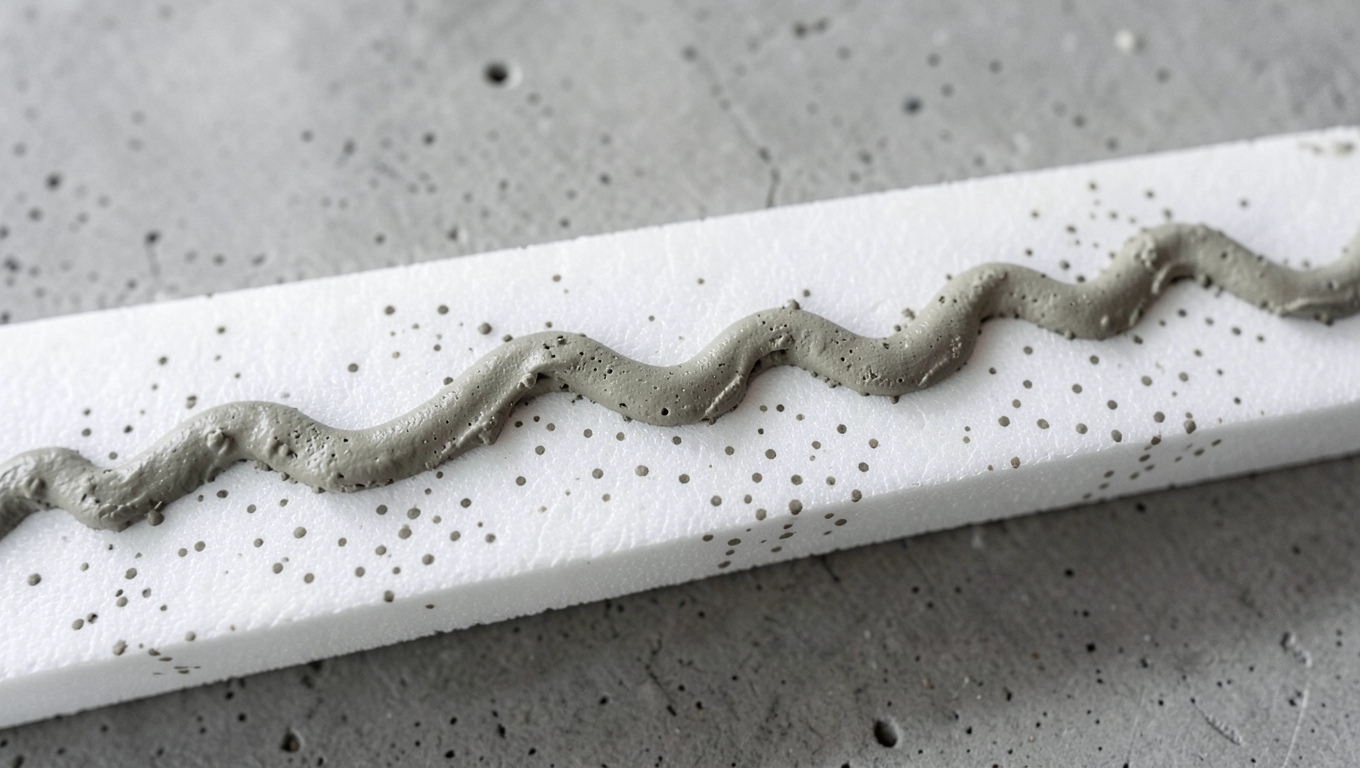 Nakładanie kleju na listwy styropianowe technika