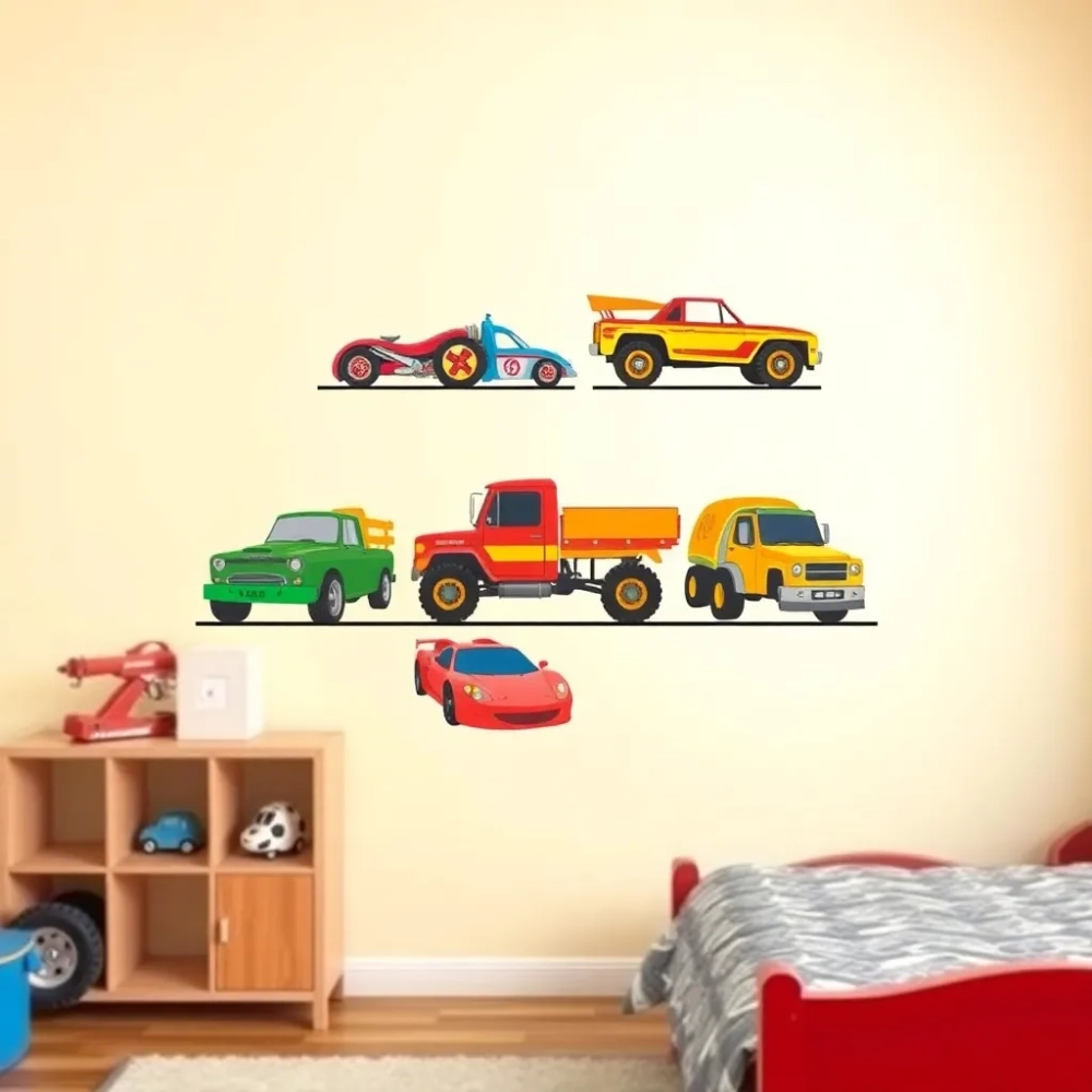 Naklejki dla chłopca na ścianę samochody