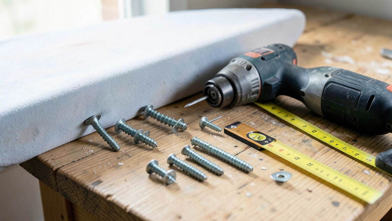 narzędzia do montażu deski do prasowania na ścianie