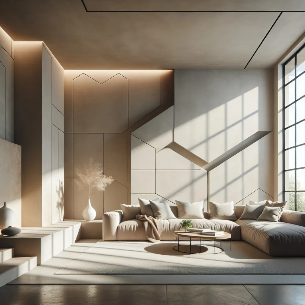 Nowoczesna Sztukaterią W Salonie