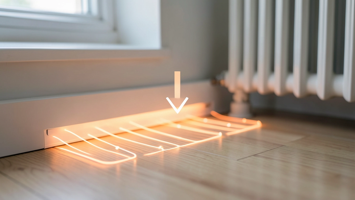 Oszczędności energii z listwami grzejnymi przypodłogowymi