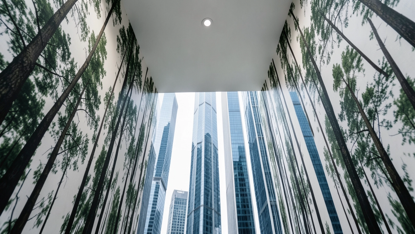 Pionowe wzory fototapet: głębia w wąskim wnętrzu