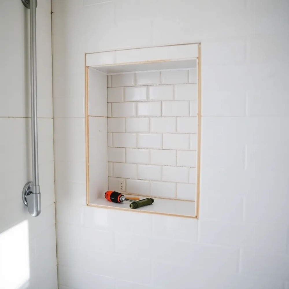 Półka w ścianie pod prysznicem jak zrobić