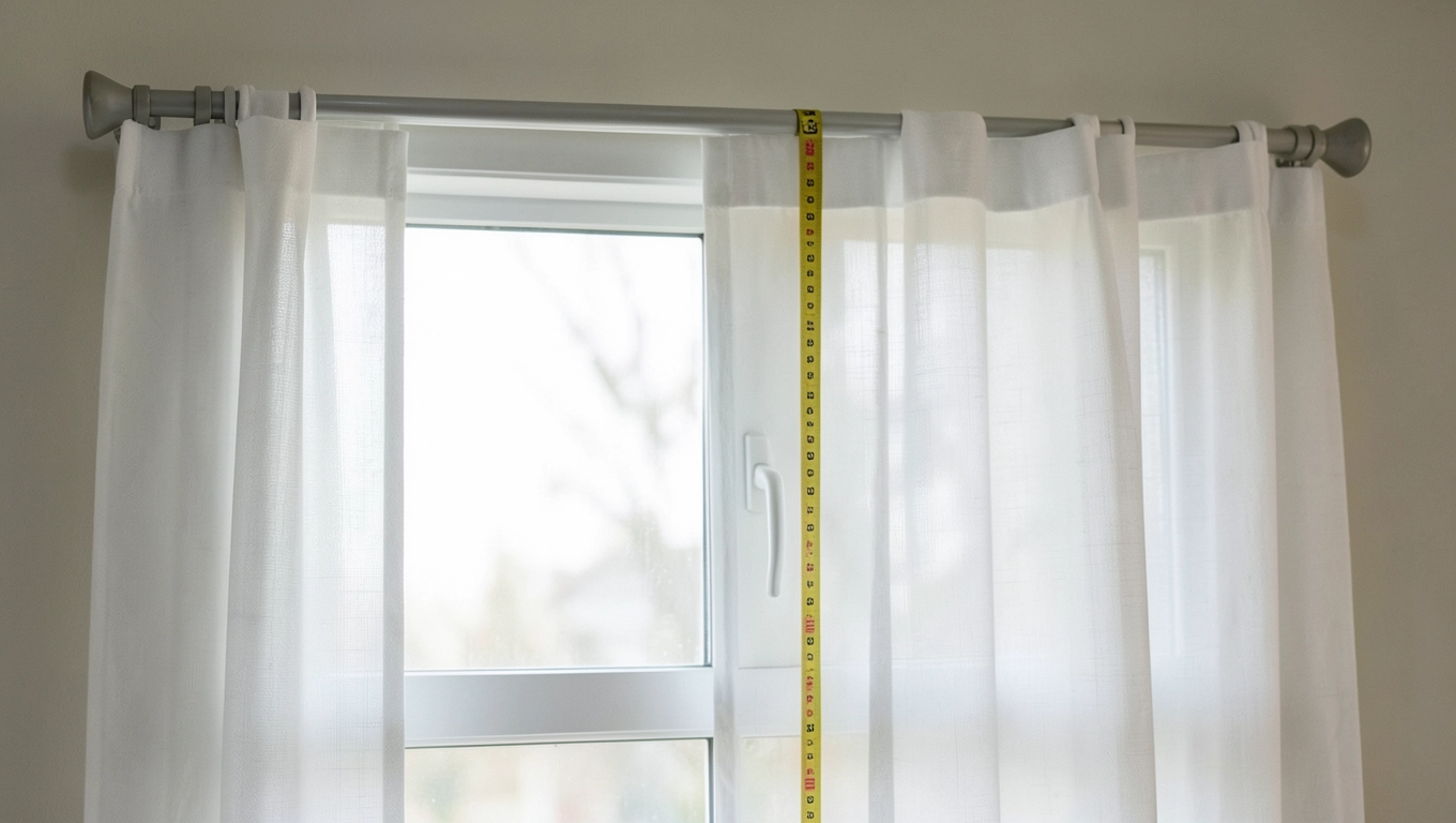 Pomiar okna pod firanki na karniszu