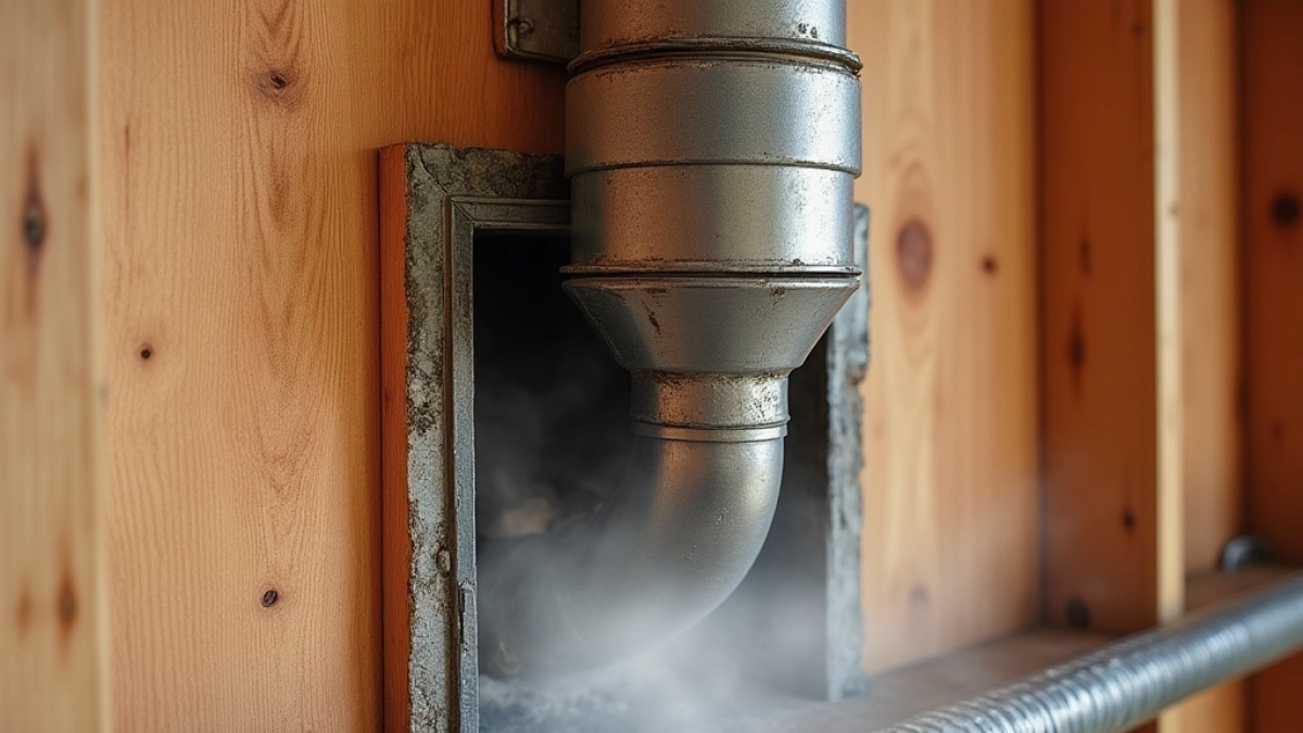 Przejście komina przez ścianę drewnianą