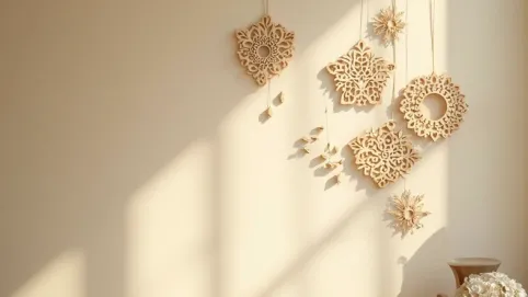 Ażurowe drewniane ozdoby na ścianę