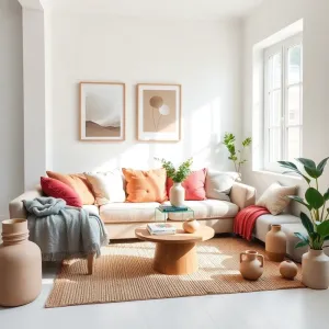 Białe ściany w salonie jakie dodatki