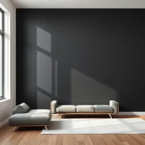 Ciemna ściana w salonie